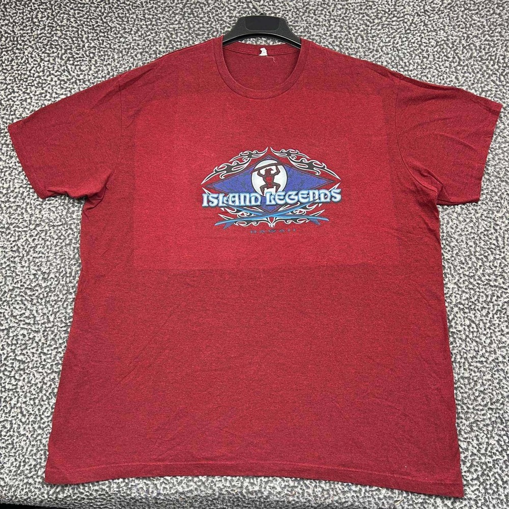 Optima Island Legends Hawaii Graphic Shirt Men XXXL Red Short Sleeve 3XL
